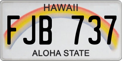 HI license plate FJB737