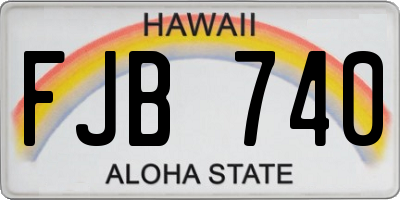 HI license plate FJB740