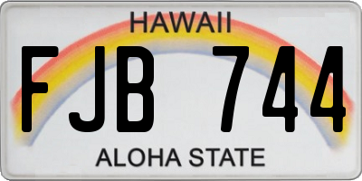 HI license plate FJB744