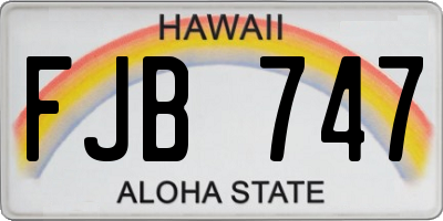 HI license plate FJB747