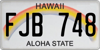 HI license plate FJB748