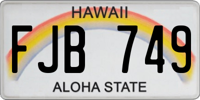 HI license plate FJB749