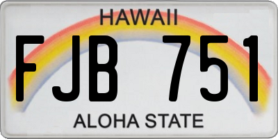 HI license plate FJB751