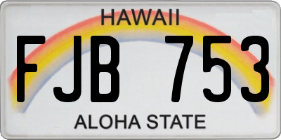 HI license plate FJB753