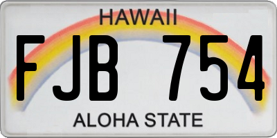 HI license plate FJB754