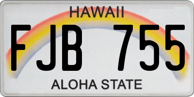HI license plate FJB755