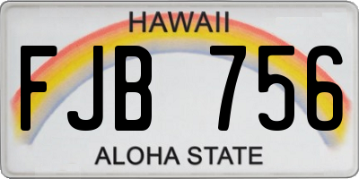 HI license plate FJB756