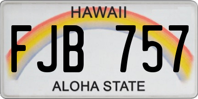 HI license plate FJB757