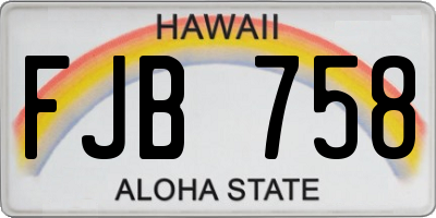 HI license plate FJB758