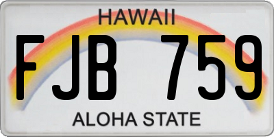HI license plate FJB759