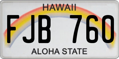HI license plate FJB760