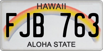 HI license plate FJB763