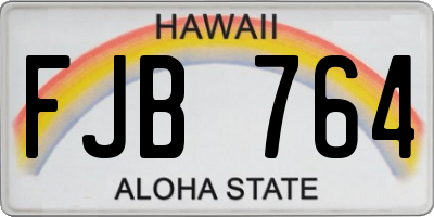 HI license plate FJB764