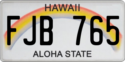 HI license plate FJB765