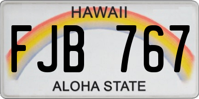 HI license plate FJB767
