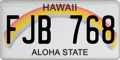 HI license plate FJB768