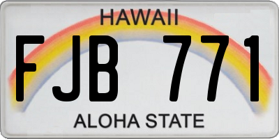 HI license plate FJB771