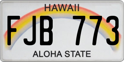 HI license plate FJB773