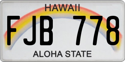 HI license plate FJB778