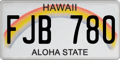 HI license plate FJB780