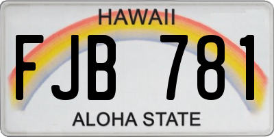 HI license plate FJB781