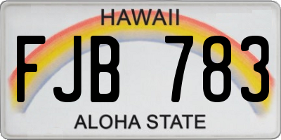 HI license plate FJB783