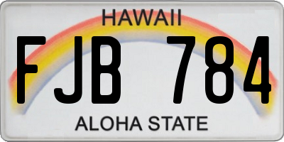 HI license plate FJB784