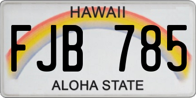 HI license plate FJB785