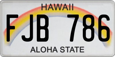 HI license plate FJB786