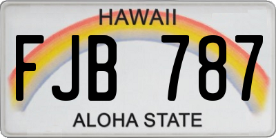 HI license plate FJB787