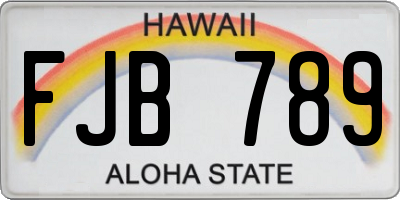 HI license plate FJB789
