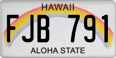 HI license plate FJB791