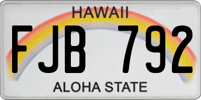 HI license plate FJB792