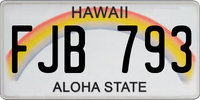 HI license plate FJB793
