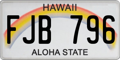 HI license plate FJB796