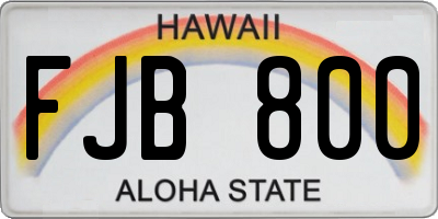 HI license plate FJB800