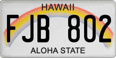 HI license plate FJB802