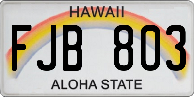 HI license plate FJB803