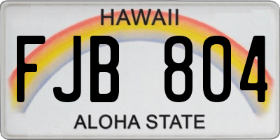 HI license plate FJB804