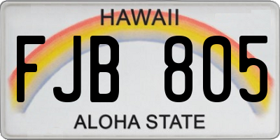 HI license plate FJB805