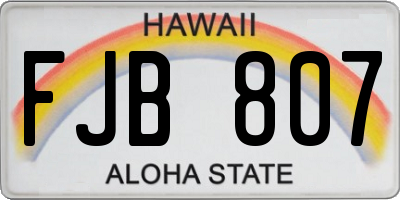 HI license plate FJB807