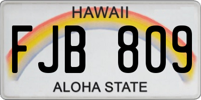HI license plate FJB809