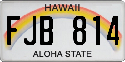 HI license plate FJB814