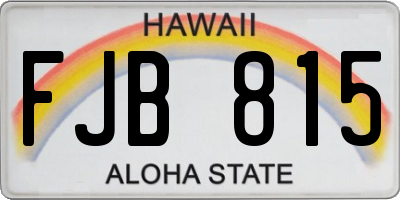 HI license plate FJB815