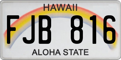 HI license plate FJB816