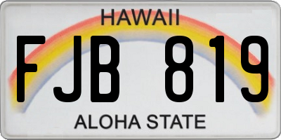 HI license plate FJB819
