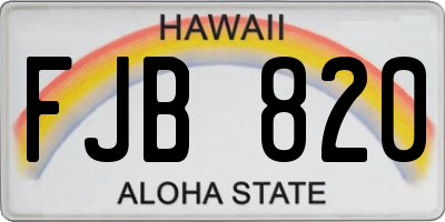 HI license plate FJB820