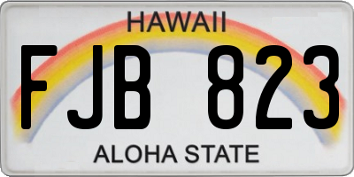 HI license plate FJB823