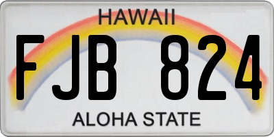 HI license plate FJB824
