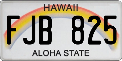 HI license plate FJB825